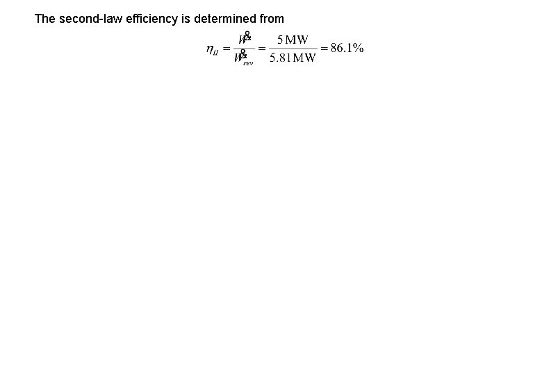 The second law efficiency is determined from 
