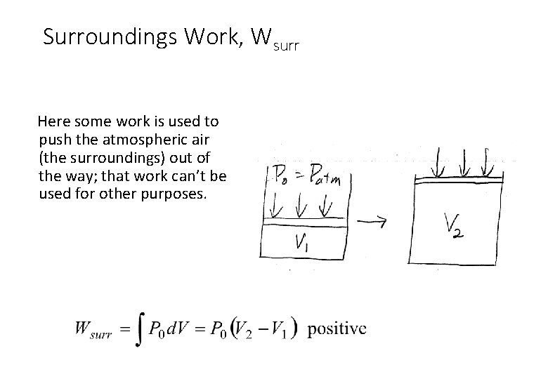 Surroundings Work, Wsurr Here some work is used to push the atmospheric air (the