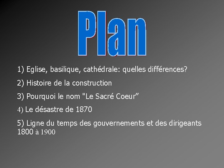 1) Eglise, basilique, cathédrale: quelles différences? 2) Histoire de la construction 3) Pourquoi le