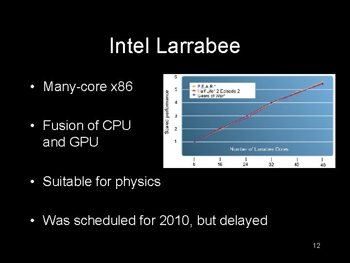 Intel Larrabee • Many-core x 86 • Fusion of CPU and GPU • Suitable