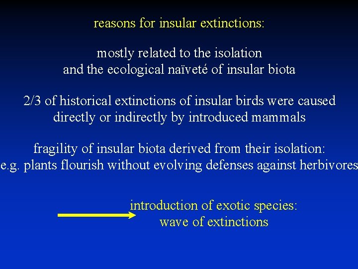 reasons for insular extinctions: mostly related to the isolation and the ecological naïveté of reasons for insular extinctions: mostly related to the isolation and the ecological naïveté of