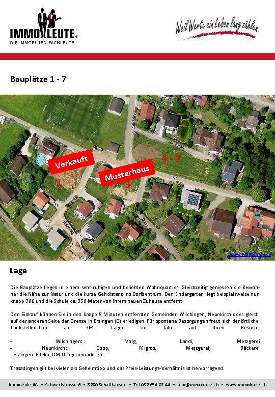 Bauplätze 1 - 7 kauft Ver 2 1 aus 4 -7 erh t s