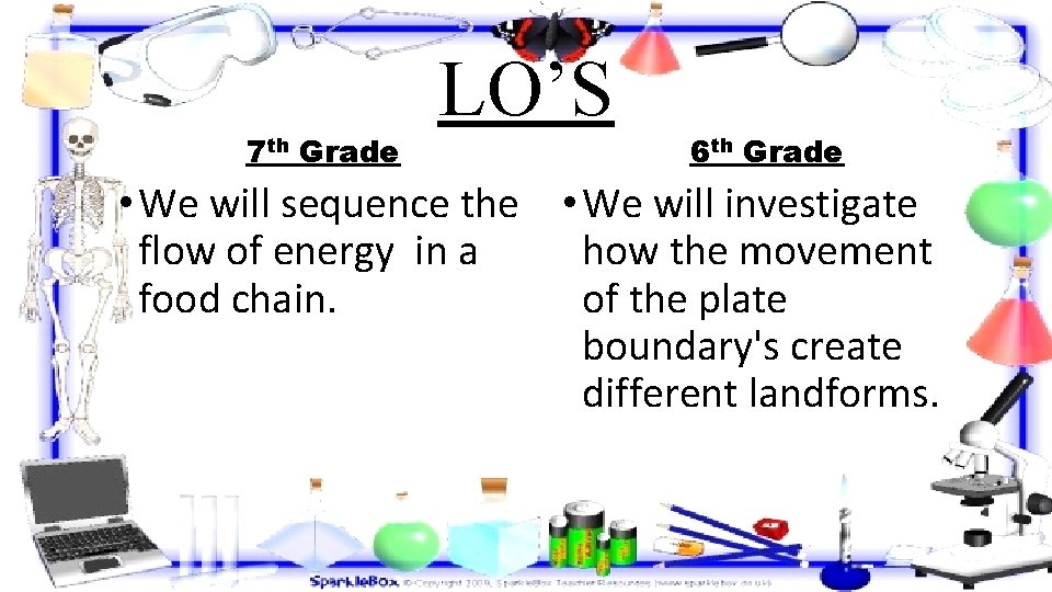 7 th Grade LO’S 6 th Grade • We will sequence the • We