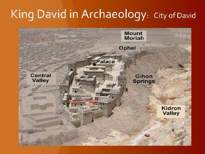 King David in Archaeology: City of David 