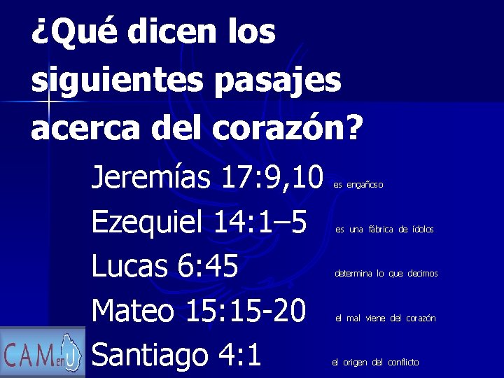 ¿Qué dicen los siguientes pasajes acerca del corazón? Jeremías 17: 9, 10 es engañoso