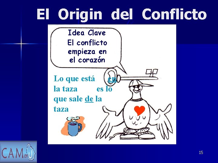 El Origin del Conflicto Idea Clave El conflicto empieza en el corazón Lo que