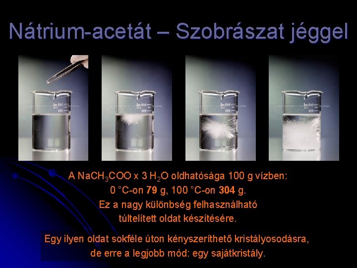 Nátrium-acetát – Szobrászat jéggel A Na. CH 3 COO x 3 H 2 O
