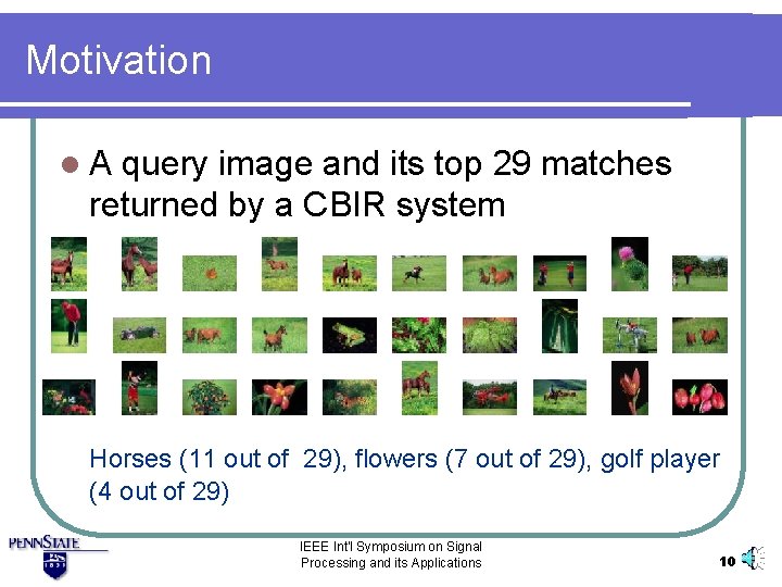 Motivation l. A query image and its top 29 matches returned by a CBIR