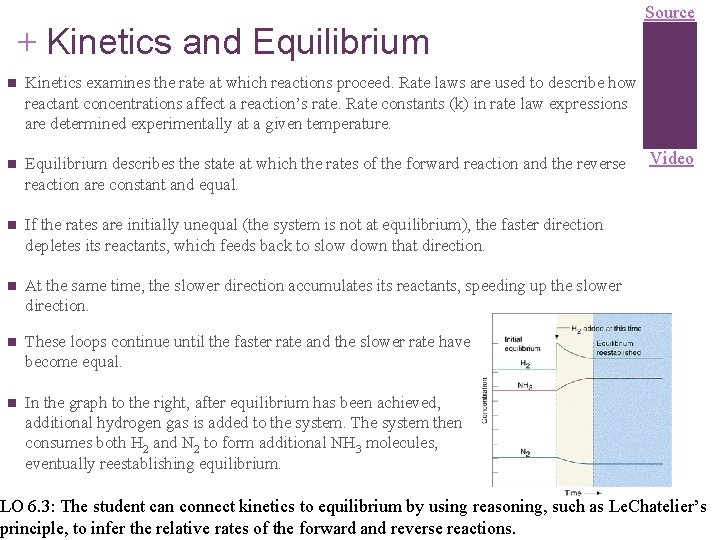 + Kinetics and Equilibrium n Kinetics examines the rate at which reactions proceed. Rate