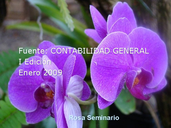 Fuente: CONTABILIDAD GENERAL I Edición Enero 2009 Rosa Seminario 