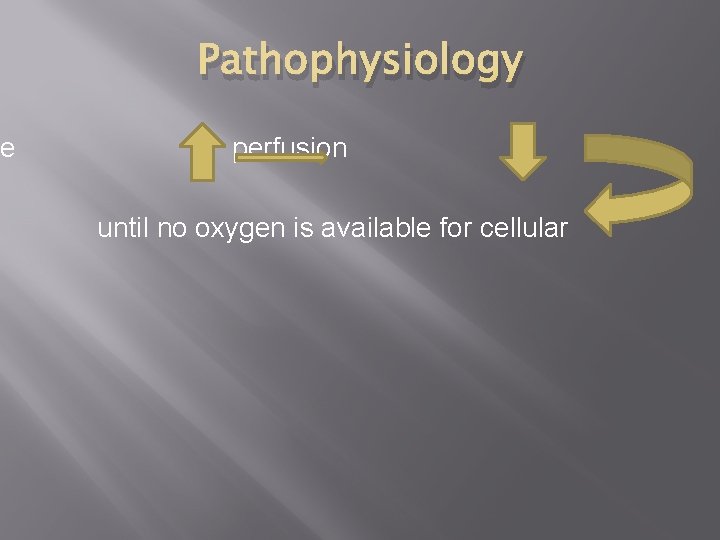 e Pathophysiology perfusion until no oxygen is available for cellular 