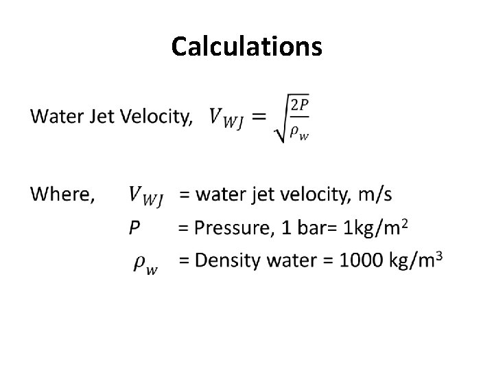 Calculations • 