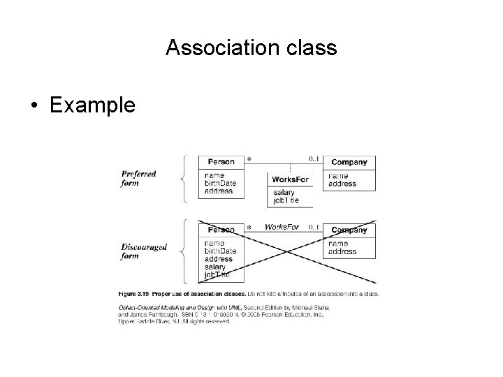 Association class • Example Association class • Example