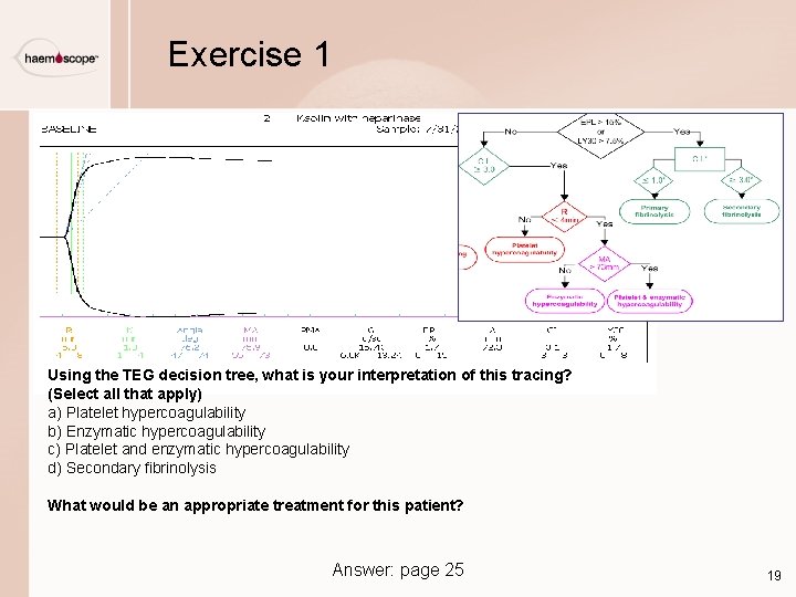 Exercise 1 Using the TEG decision tree, what is your interpretation of this tracing? Exercise 1 Using the TEG decision tree, what is your interpretation of this tracing?
