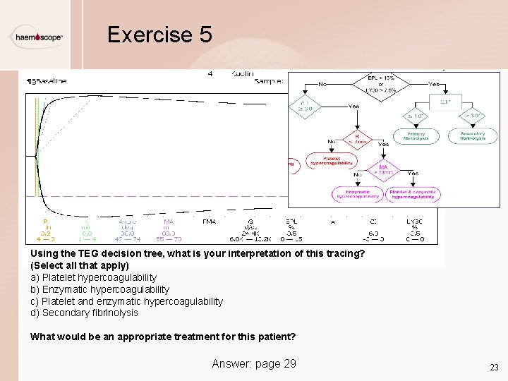 Exercise 5 Using the TEG decision tree, what is your interpretation of this tracing? Exercise 5 Using the TEG decision tree, what is your interpretation of this tracing?