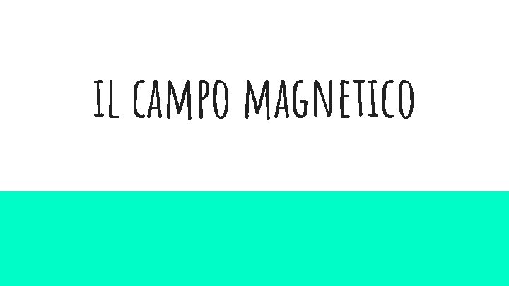 il campo magnetico 