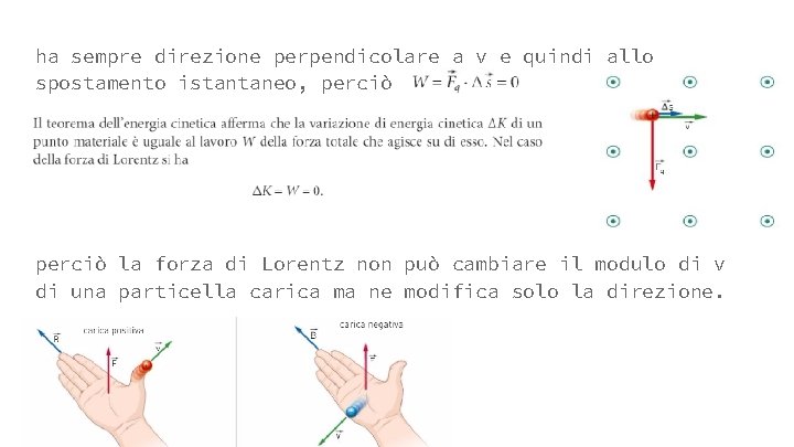 ha sempre direzione perpendicolare a v e quindi allo spostamento istantaneo, perciò la forza