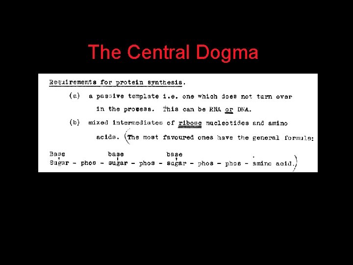 The Central Dogma 