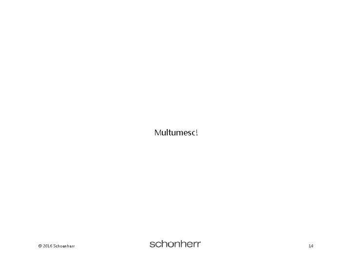 Multumesc! © 2016 Schoenherr 14 