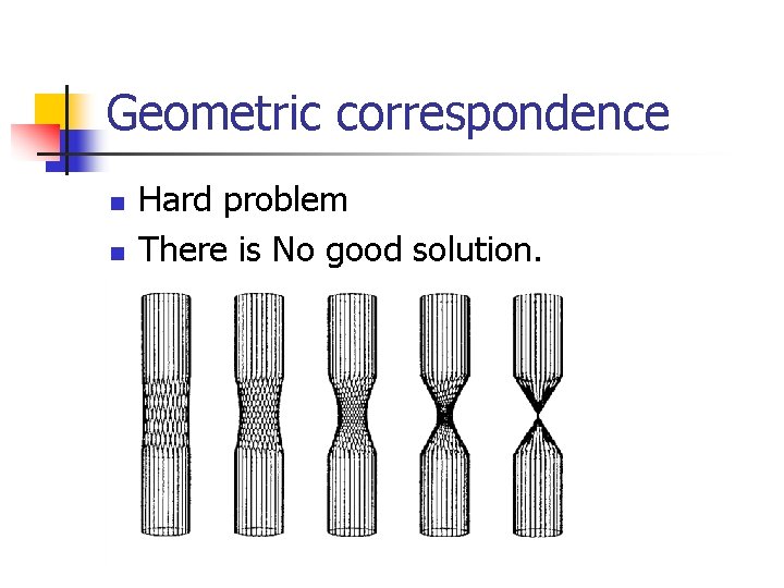 Geometric correspondence n n Hard problem There is No good solution. 