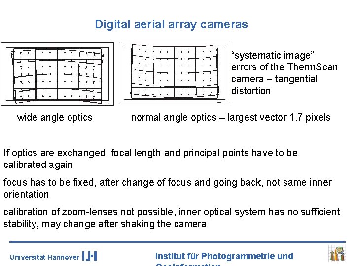 Digital aerial array cameras “systematic image” errors of the Therm. Scan camera – tangential