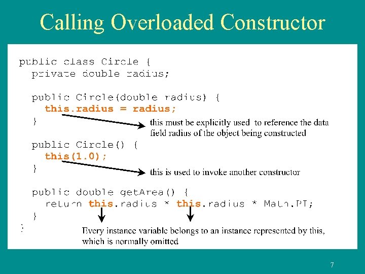 Calling Overloaded Constructor 7 