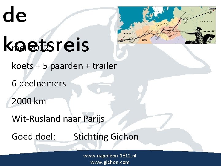 de koetsreis mei 2012 koets + 5 paarden + trailer 6 deelnemers \ 2000