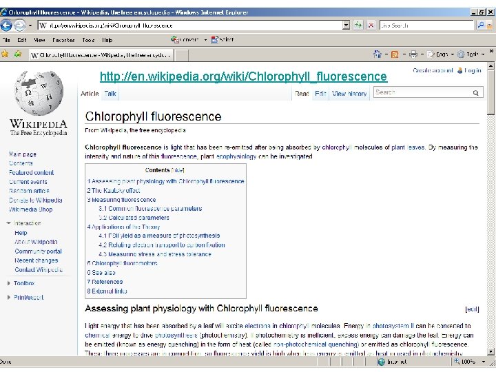 http: //en. wikipedia. org/wiki/Chlorophyll_fluorescence 