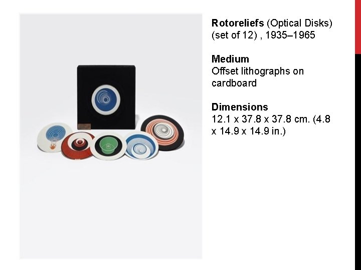 Rotoreliefs (Optical Disks) (set of 12) , 1935– 1965 Medium Offset lithographs on cardboard