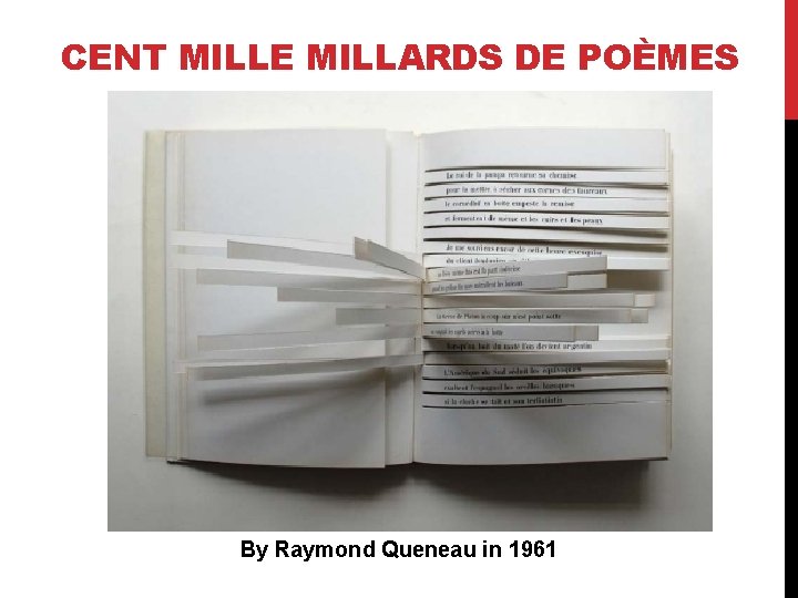 CENT MILLE MILLARDS DE POÈMES By Raymond Queneau in 1961 