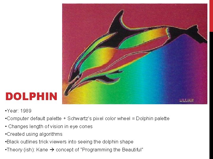 DOLPHIN • Year: 1989 • Computer default palette + Schwartz’s pixel color wheel =