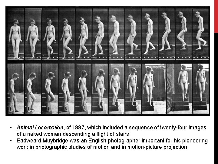  • Animal Locomotion, of 1887, which included a sequence of twenty-four images of