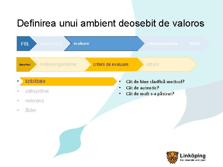 Definirea unui ambient deosebit de valoros PBL Boverket beskrivning evaluare motiveringskriterier • lizibilitate •