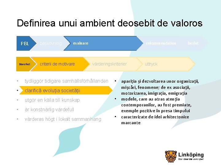 Definirea unui ambient deosebit de valoros PBL Boverket beskrivning evaluare criterii de motivare rekommendation