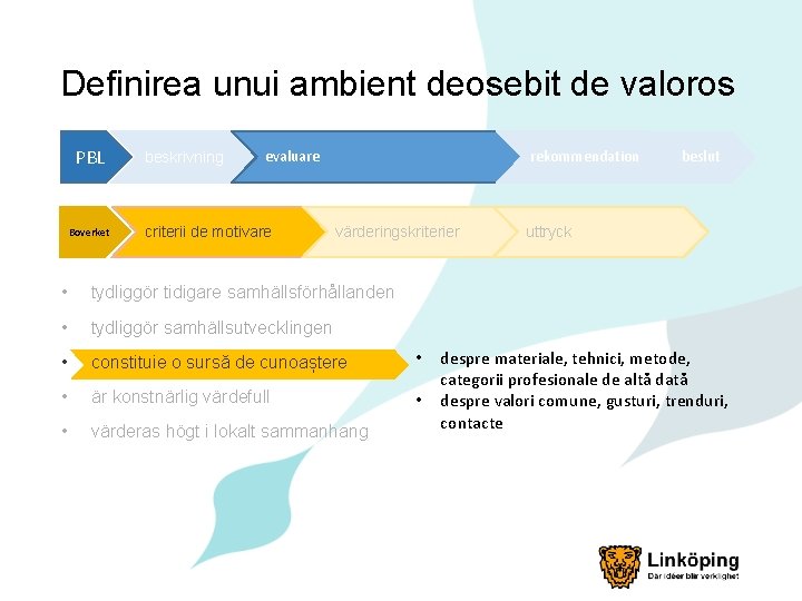 Definirea unui ambient deosebit de valoros PBL Boverket beskrivning evaluare criterii de motivare rekommendation