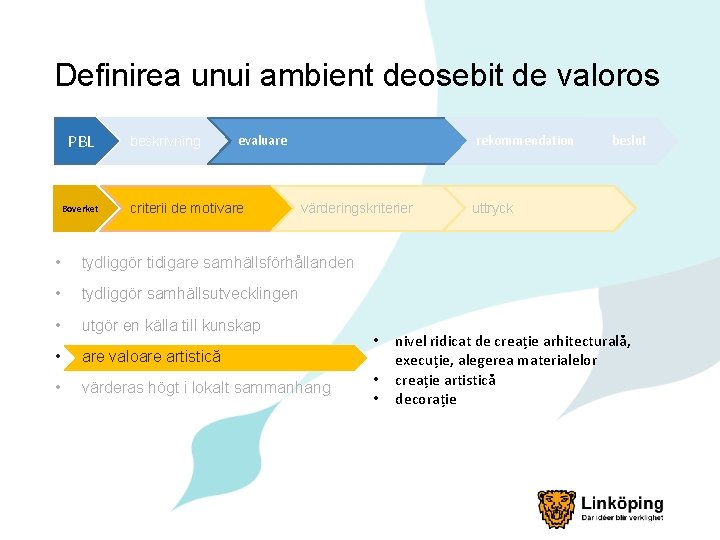 Definirea unui ambient deosebit de valoros PBL Boverket beskrivning evaluare criterii de motivare rekommendation