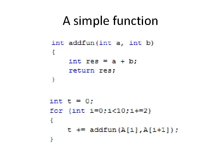 A simple function 