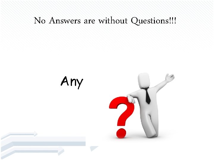No Answers are without Questions!!! Any 