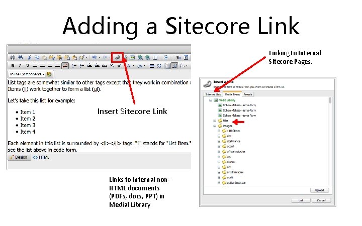 Adding a Sitecore Linking to Internal Sitecore Pages. Insert Sitecore Links to Internal non.