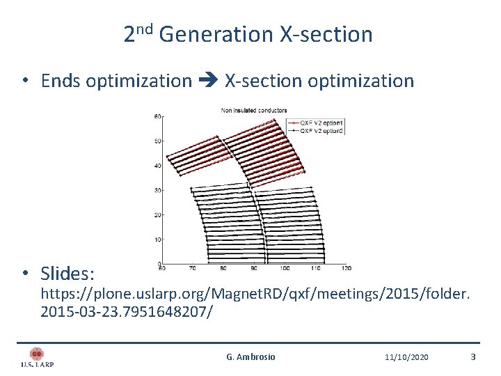 2 nd Generation X-section • Ends optimization X-section optimization • Slides: https: //plone. uslarp.