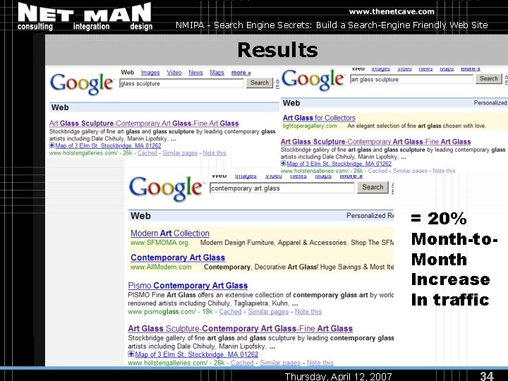 NMIPA - Search Engine Secrets: Build a Search-Engine Friendly Web Site Results = 20%