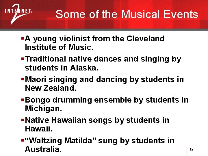 Some of the Musical Events §A young violinist from the Cleveland Institute of Music.