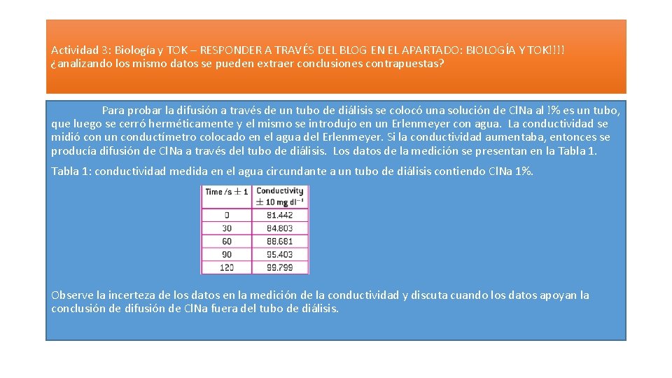 Actividad 3: Biología y TOK – RESPONDER A TRAVÉS DEL BLOG EN EL APARTADO: