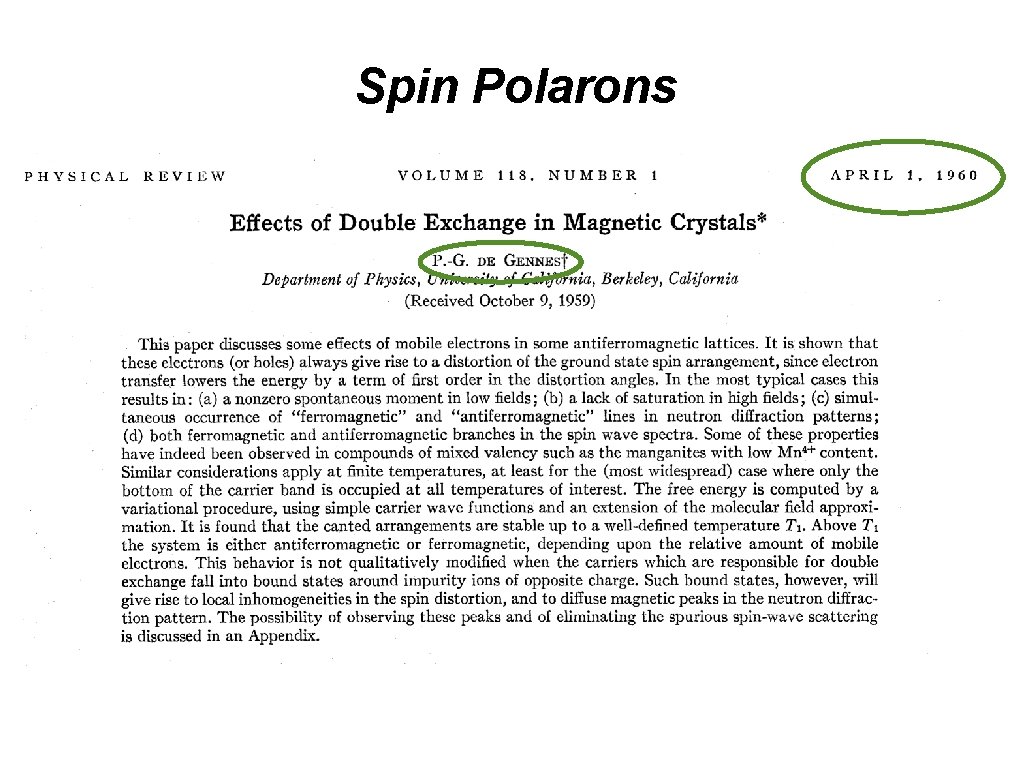 Spin Polarons 