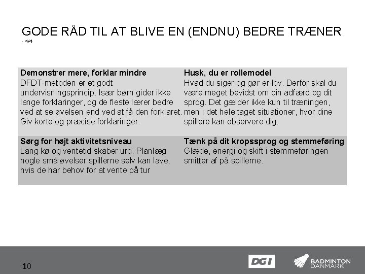 GODE RÅD TIL AT BLIVE EN (ENDNU) BEDRE TRÆNER - 4/4 Demonstrer mere, forklar