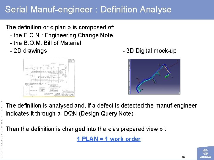 Serial Manuf-engineer : Definition Analyse © AIRBUS FRANCE S. All rights reserved. Confidential and