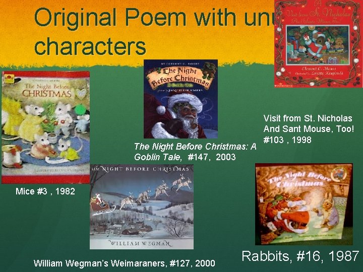 Original Poem with unusual characters The Night Before Christmas: A Goblin Tale, #147, 2003