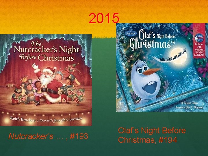 2015 Nutcracker’s … , #193 Olaf’s Night Before Christmas, #194 