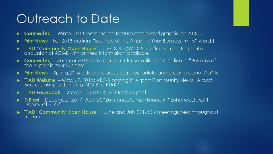 Outreach to Date Connected – Winter 2018 mass mailer: feature article and graphic on