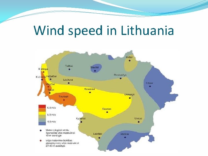 Wind speed in Lithuania 